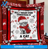 Christmas All I Want For Christmas Is A Cat Fleece Blanket Gift For Family,Birthday,Christmas,Children,Parents,Couple,Gift Home Decor Bedding Couch Sofa Soft and Comfy