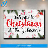 Christmas At Family Name Premium Canvas
