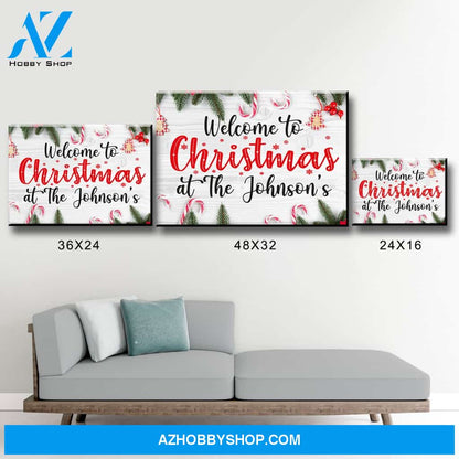 Christmas At Family Name Premium Canvas