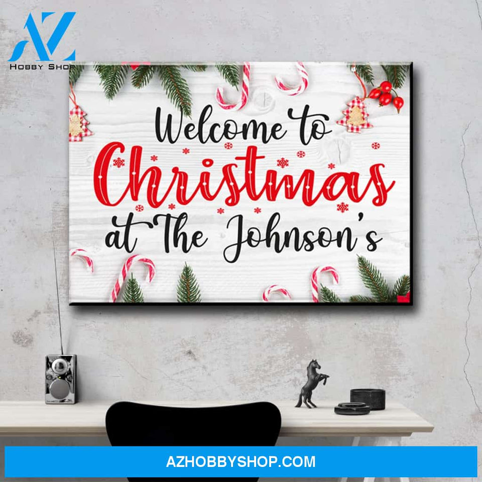 Christmas At Family Name Premium Canvas