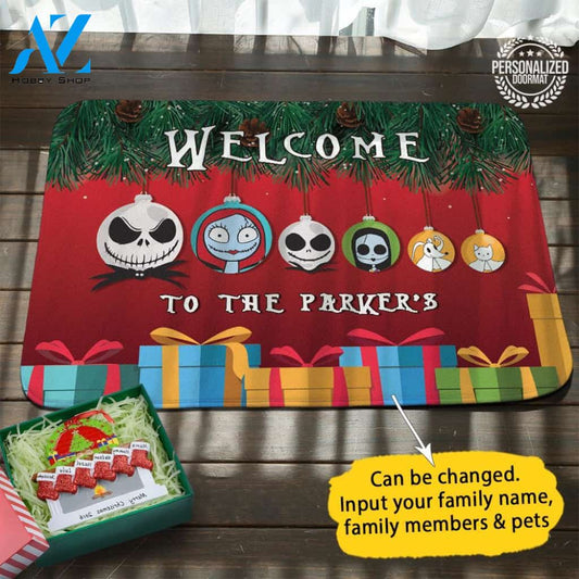 Christmas Ball Ornament Personalized Doormat