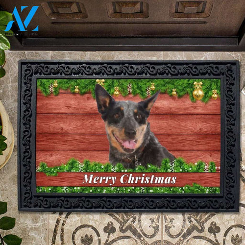 Christmas Barnwood Australian Cattle Dog Doormat