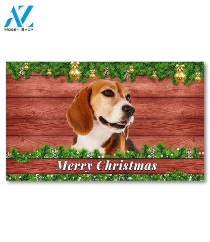Christmas Barnwood Beagle II Doormat - 18" x 30"