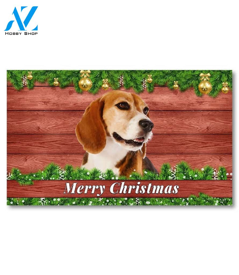 Christmas Barnwood Beagle II Doormat - 18" x 30"