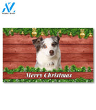 Christmas Barnwood Blue Merle Australian Shepherd Doormat - 18" x 30"