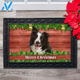 Christmas Barnwood Border Collie Doormat - 18" x 30"