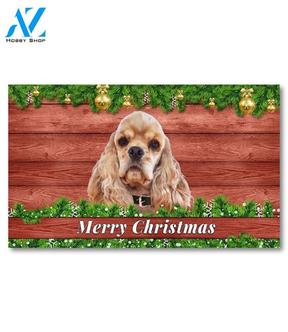 Christmas Barnwood Cocker Spaniel Doormat - 18" x 30"
