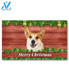 Christmas Barnwood Corgi Doormat - 18" x 30"