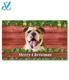 Christmas Barnwood English Bulldog Doormat - 18" x 30"