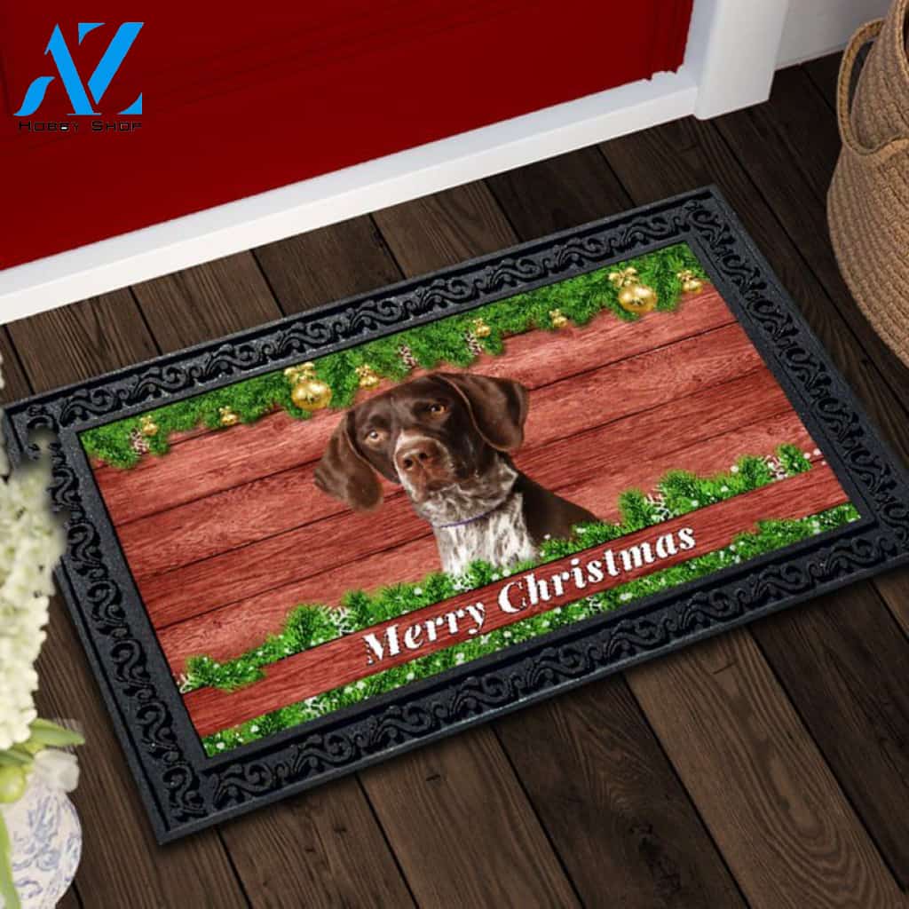 Christmas Barnwood German Shorthair Pointer Doormat