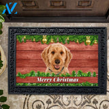 Christmas Barnwood Goldendoodle Doormat - 18" x 30"