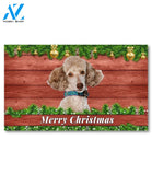 Christmas Barnwood Miniature Poodle Doormat - 18" x 30"
