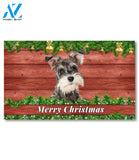 Christmas Barnwood Miniature Schnauzer Doormat - 18" x 30"