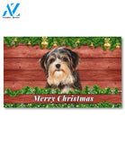 Christmas Barnwood Morkie Doormat - 18" x 30"