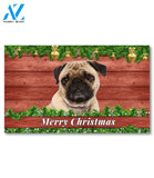 Christmas Barnwood Pug Doormat - 18" x 30"