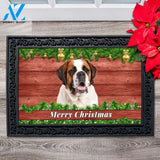 Christmas Barnwood Saint Bernard Doormat - 18" x 30"