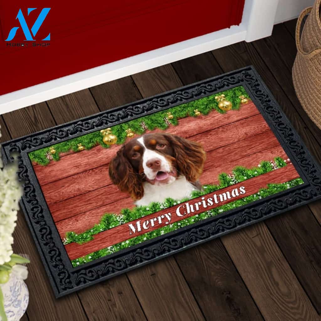 Christmas Barnwood Springer Spaniel Doormat - 18" x 30"