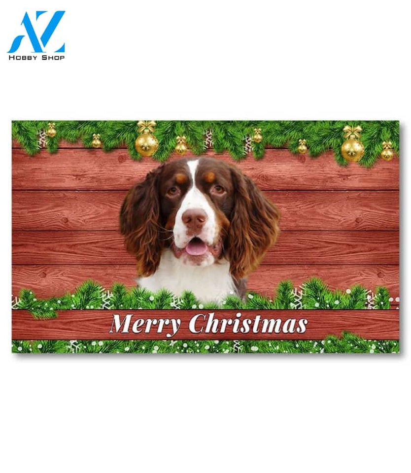 Christmas Barnwood Springer Spaniel Doormat - 18" x 30"