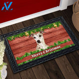 Christmas Barnwood Whippet Doormat