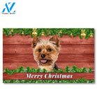 Christmas Barnwood Yorkie Doormat - 18" x 30"