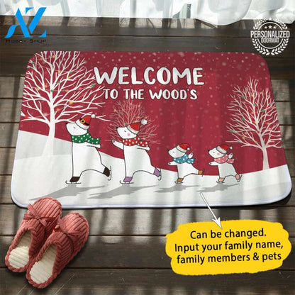 Christmas Bear Family Doormat – Doormat