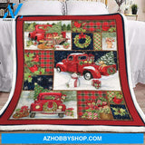 Christmas Blanket, Christmas Red Truck And Snowman