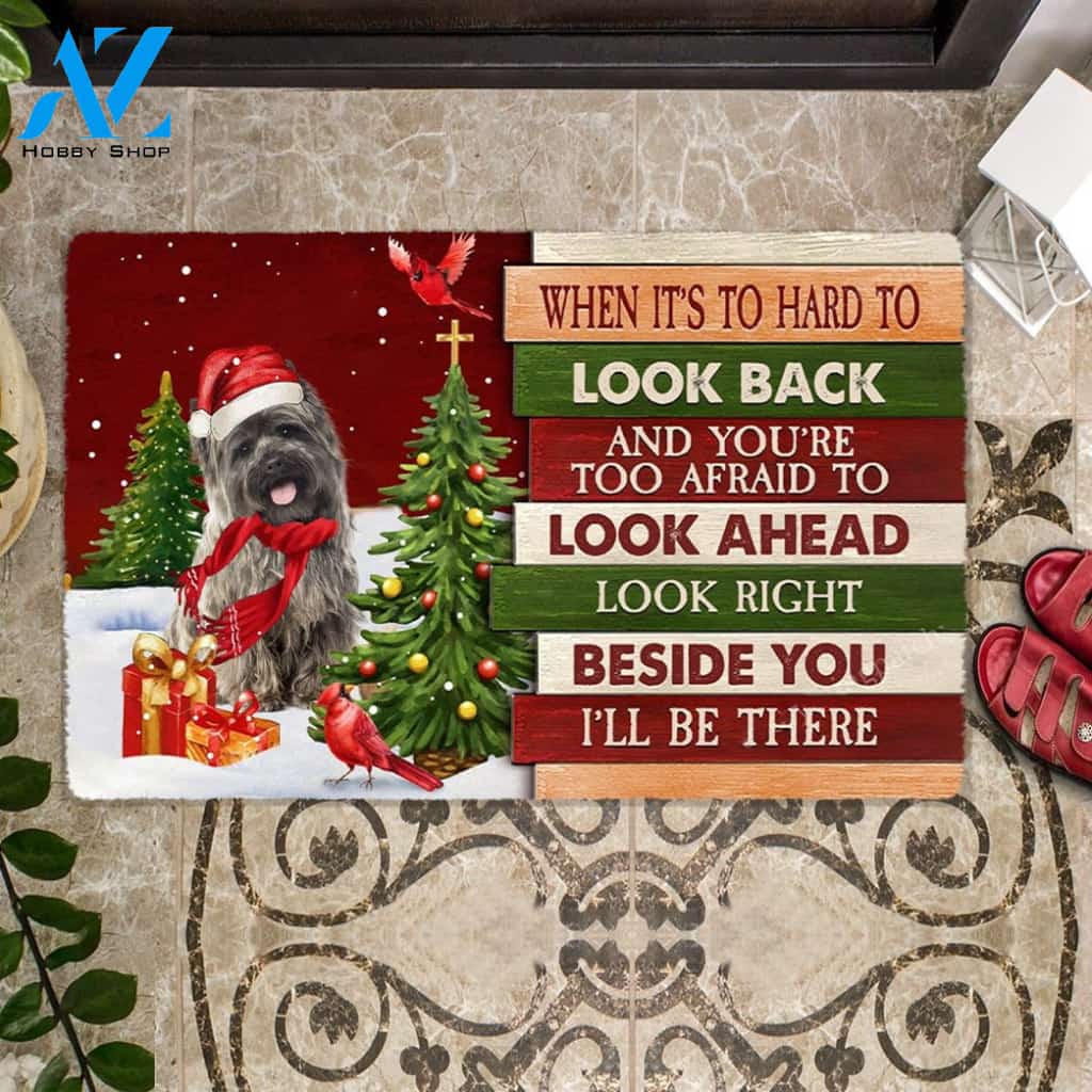 Christmas Cairn Terrier 2 Look right beside you Doormat