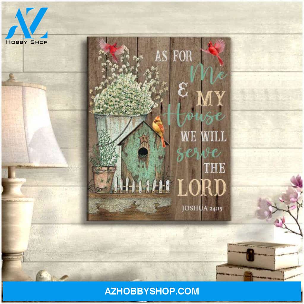 Christmas Cardinal And FarmHouse Canvas - Hanging Art For Living Room