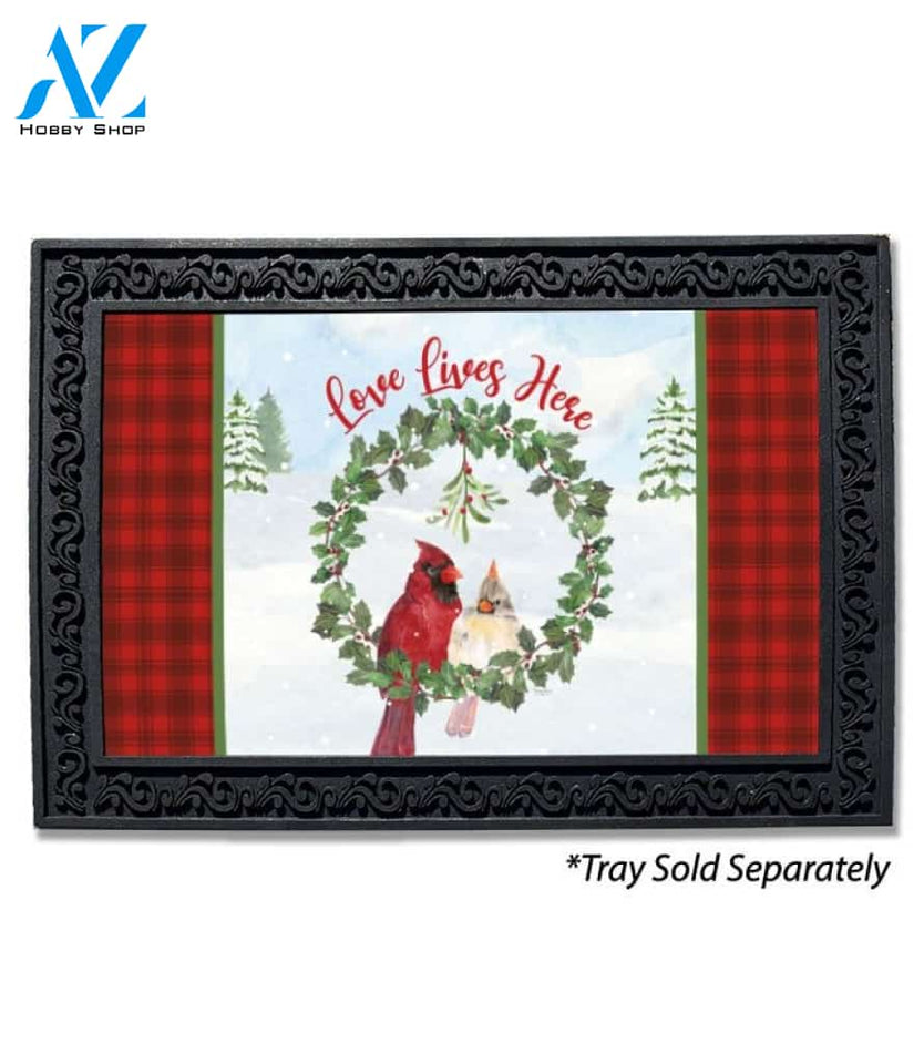 Christmas Cardinal Couple Doormat - 18" x 30"