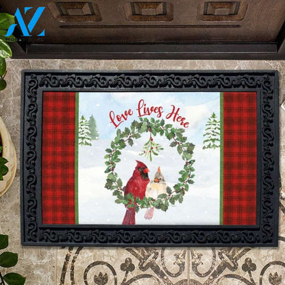 Christmas Cardinal Couple Doormat - 18" x 30"