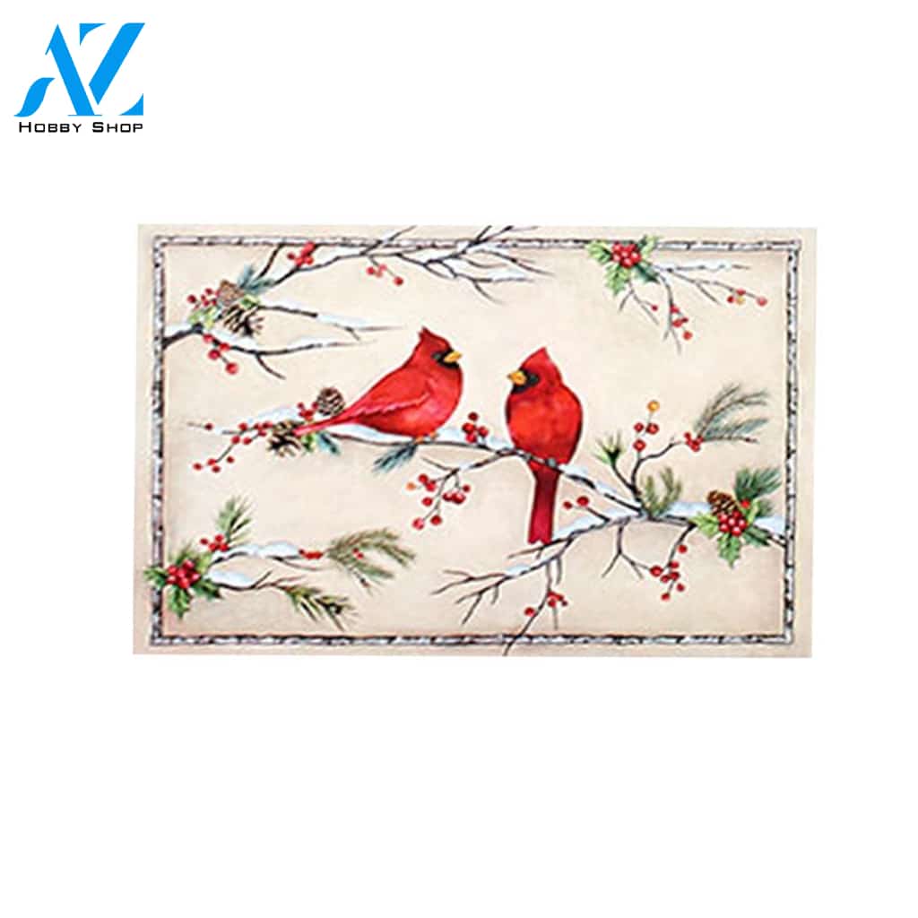 Christmas Cardinal Doormat Floor Rug Housewarming Gift Home Living Home Decor Funny Doormat Gift Idea