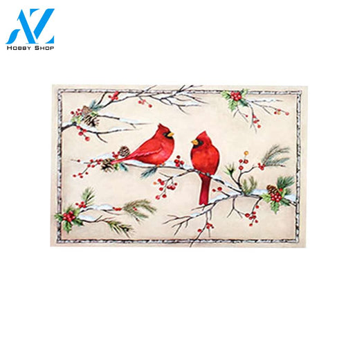 Christmas Cardinal Doormat Floor Rug Housewarming Gift Home Living Home Decor Funny Doormat Gift Idea