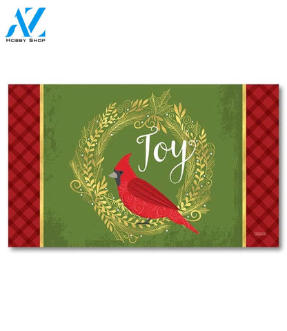 Christmas Cardinal Joy Doormat - 18" x 30"