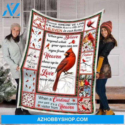 Christmas Cardinal Saying Christmas When You Believe Fleece Blanket Gift For People Home Decor Bedding Couch Sofa Soft And Comfy Cozy