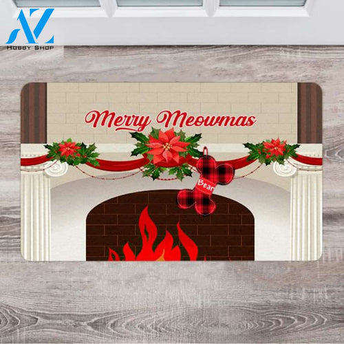 Personalized Christmas Cat Doormat - Gifts For Cat Lovers Without Cats- Up To 5 Cats'name