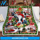 Christmas Cattle Throw Fleece Blanket
