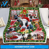 Christmas Cattle Throw Fleece Blanket