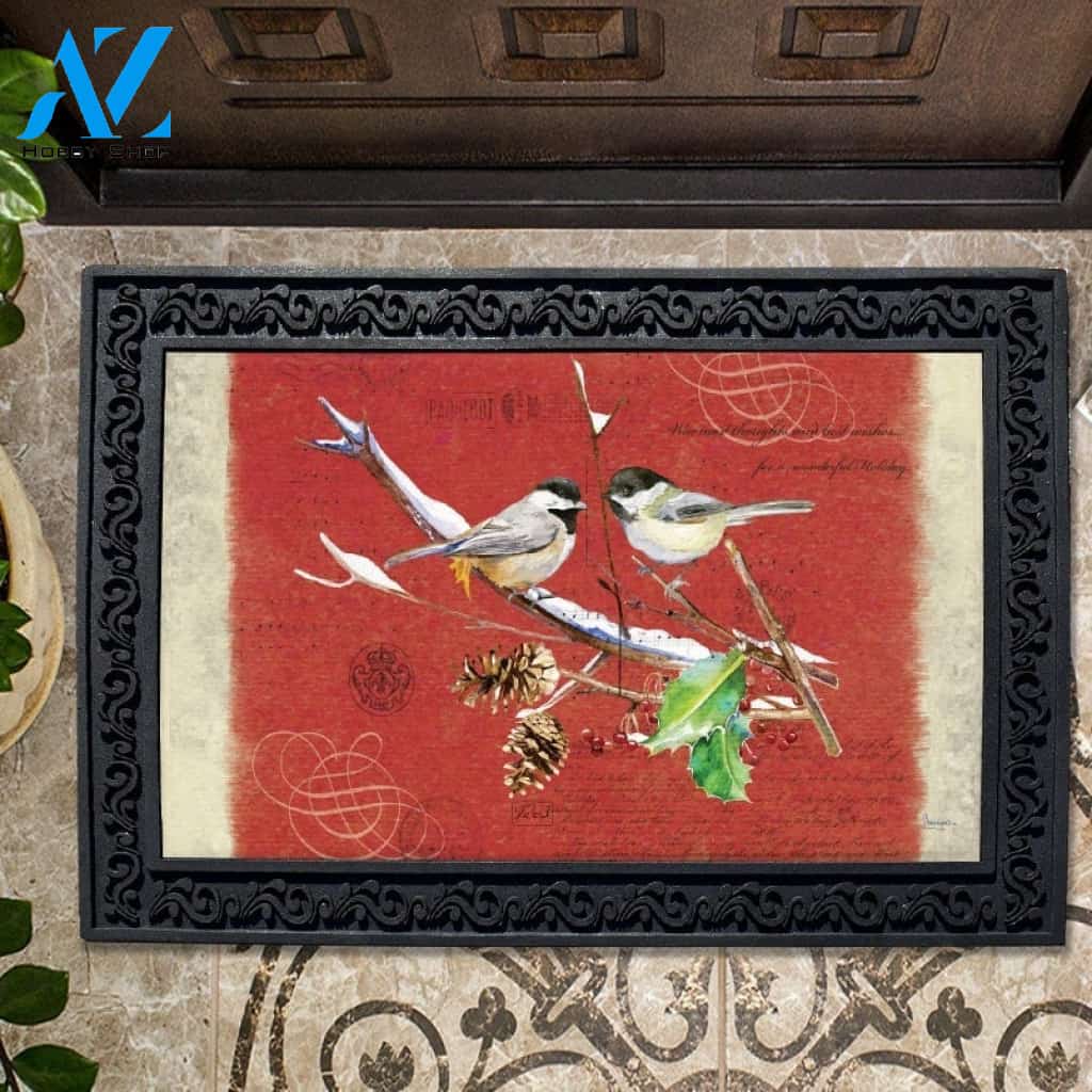 Christmas Chickadees - Doormat - 18" x 30"