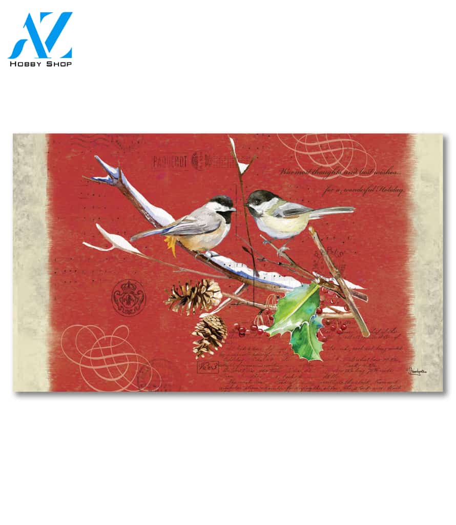 Christmas Chickadees - Doormat - 18" x 30"