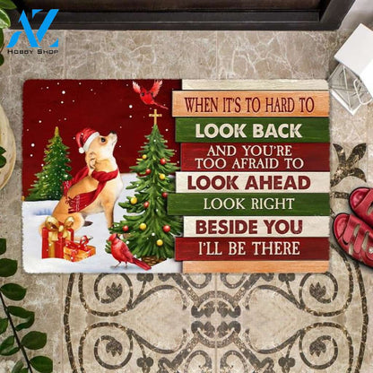 Christmas Chihuahua 1 Look right beside you Doormat