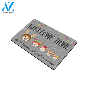 Christmas Corgi All Roads Lead Home Doormat Indoor And Outdoor Mat Entrance Rug Sweet Home Decor Housewarming Gift Gift For Friend Family Stem Feminist