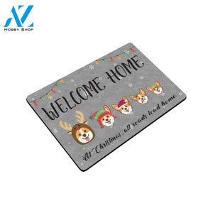 Christmas Corgi All Roads Lead Home Doormat Indoor And Outdoor Mat Entrance Rug Sweet Home Decor Housewarming Gift Gift For Friend Family Stem Feminist