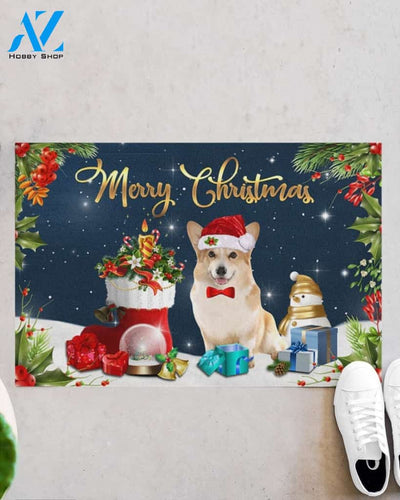 Christmas Corgi Doormat Gift For Dog Lovers Birthday Gift Home Decor Warm House Gift Welcome Mat