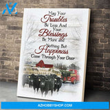 Christmas Cow Farmer Premium Canvas Wall Art, Wall Decor Visual Art