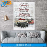 Christmas Cow Farmer Premium Canvas Wall Art, Wall Decor Visual Art