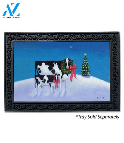 Christmas Cows Doormat - 18" x 30"