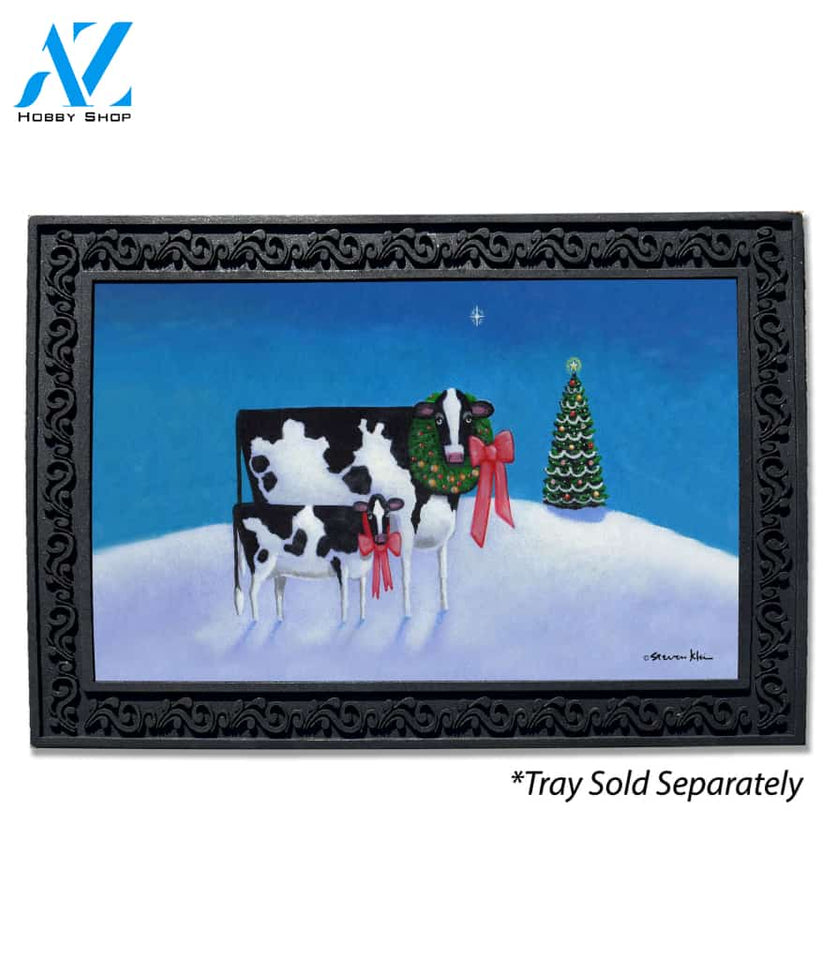 Christmas Cows Doormat - 18" x 30"