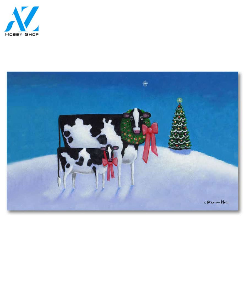 Christmas Cows Doormat - 18" x 30"
