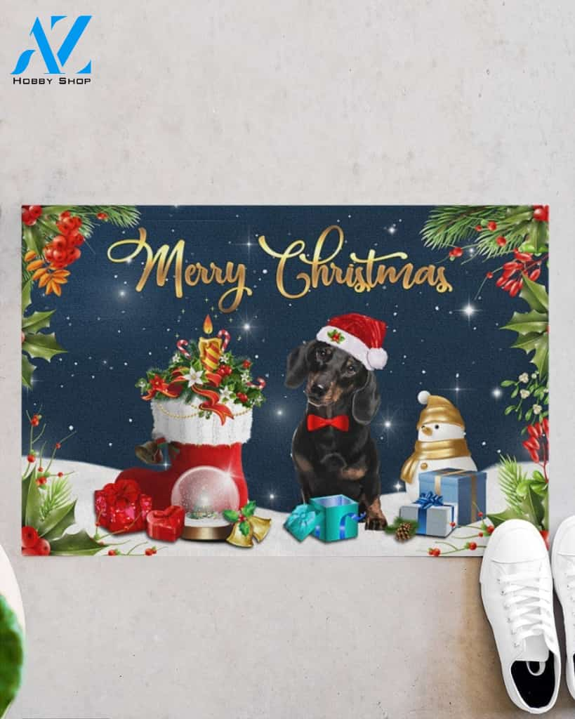 Christmas Dachshund Doormat Gift For Dog Lovers Birthday Gift Home Decor Warm House Gift Welcome Mat