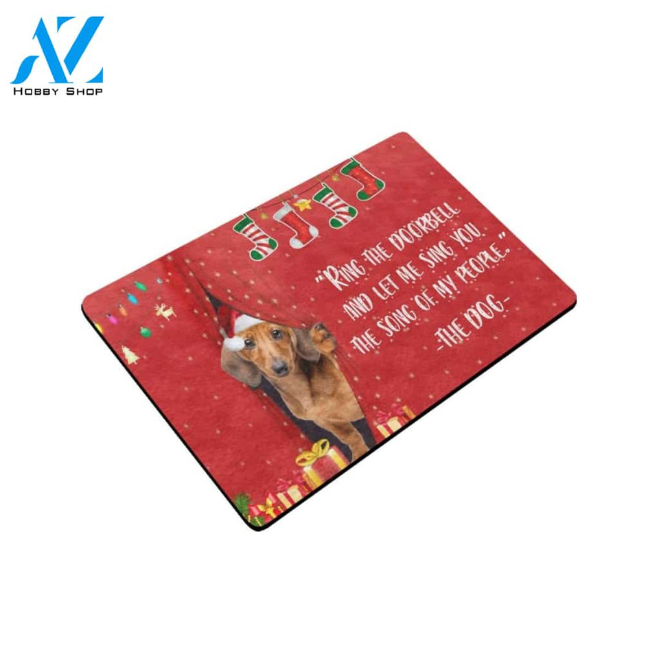 Christmas Dachshund Ring The Doorbell Doormat Indoor And Outdoor Mat Entrance Rug Sweet Home Decor Housewarming Gift Gift For Friend Family Stem Feminist